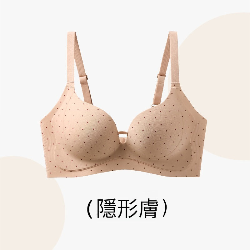 【俏皮波點系列】無痕聚攏小胸顯大收副乳性感波點無鋼圈舒適防下垂上托文胸