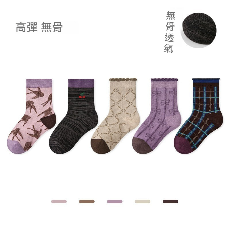 【高彈無骨棉童襪】每一步都踩在雲朵裏~耐磨/不勒脚，新款撞色可愛小狗百搭防臭童襪