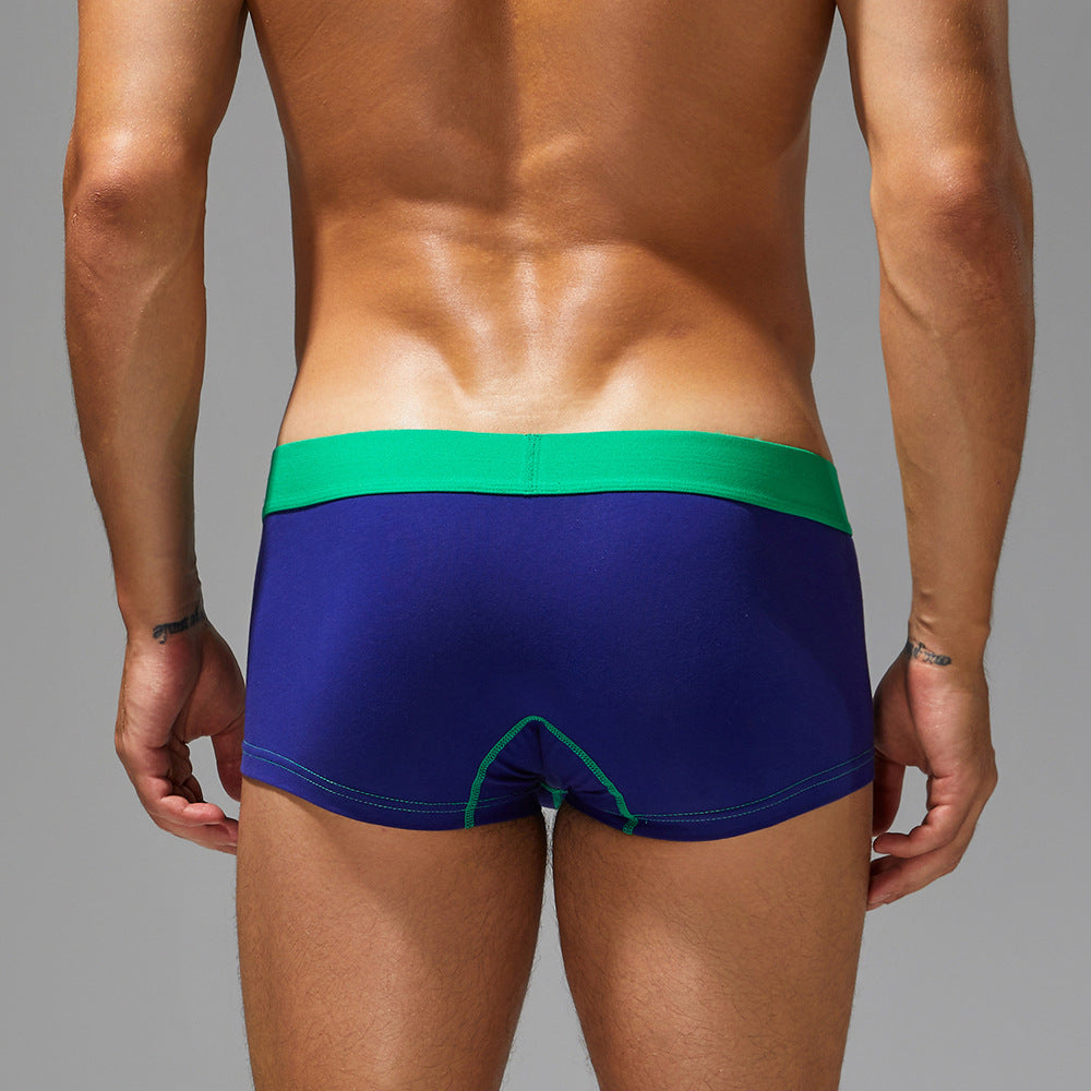 【純棉透氣質感】秋冬新款U凸囊袋撞色低腰緊身平角内褲