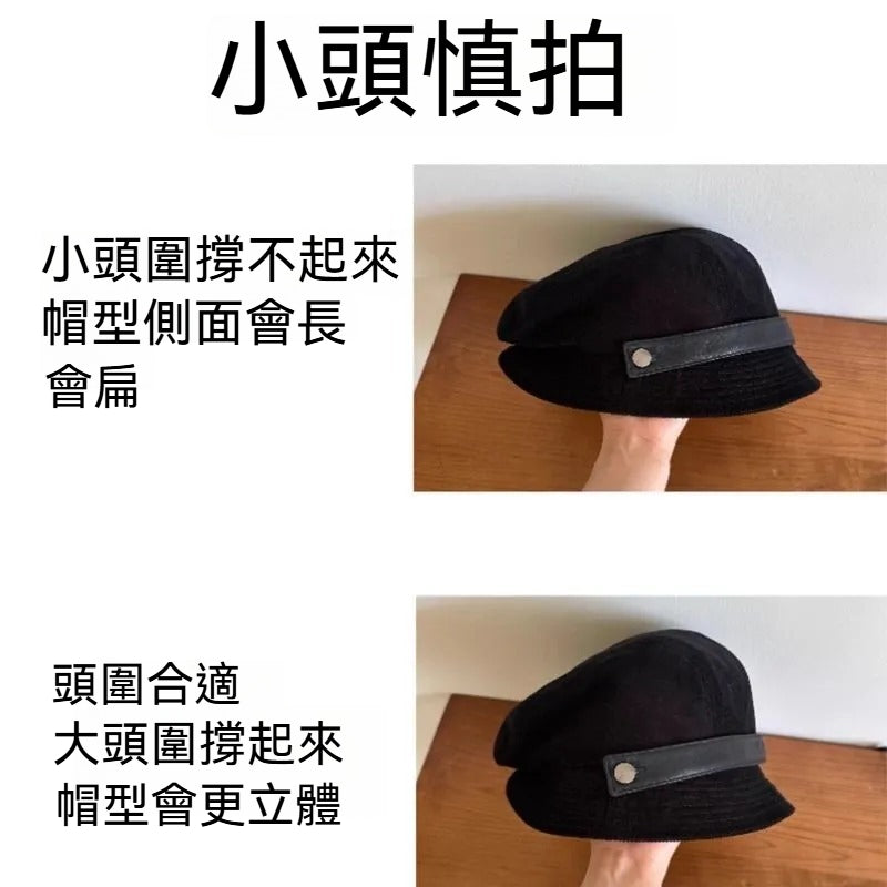 【騎車戴也不會掉！】多種戴法，自帶防風繩~秋季新款日系復古簡約百搭禮帽漁夫帽