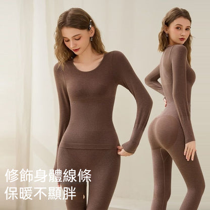 超值組合價【保暖塑形，一件搞定！】澳洲諾羊毛分區塑形索溫顯瘦女士睡衣打底套裝