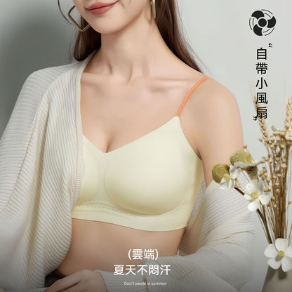 超值組合價【山茶花香氛系列】時尚細閃肩帶~夏季新款桑蠶絲莫代爾軟支撐果凍條提拉透氣無鋼圈内衣