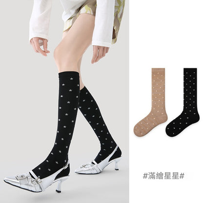 【春夏防蚊系列】2026春夏新款甜美防蚊襪星星顯瘦長筒襪小腿襪