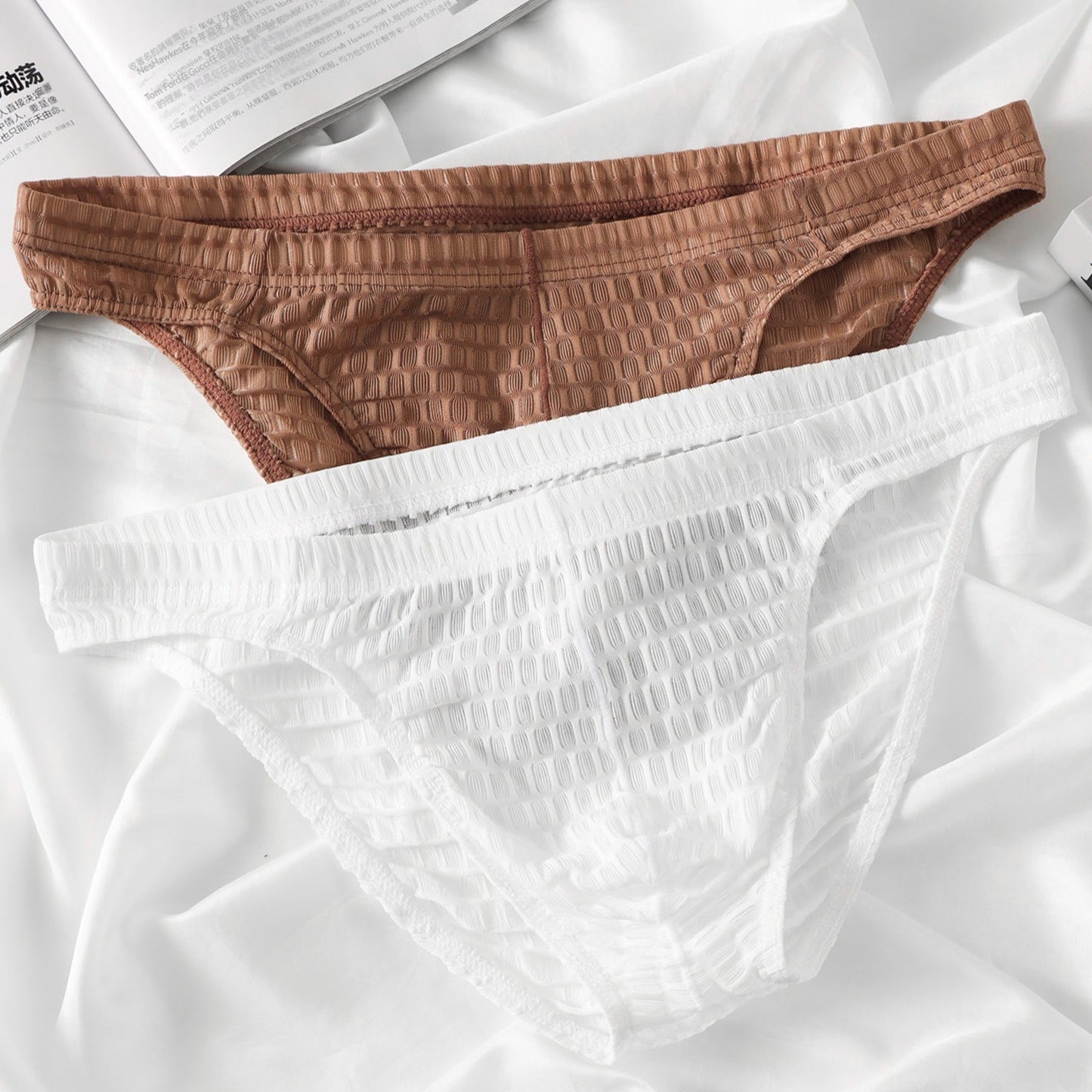 【26年新款上市！】若隱若現的性感~新款性感U囊袋超薄網紗男士三角包臀內褲