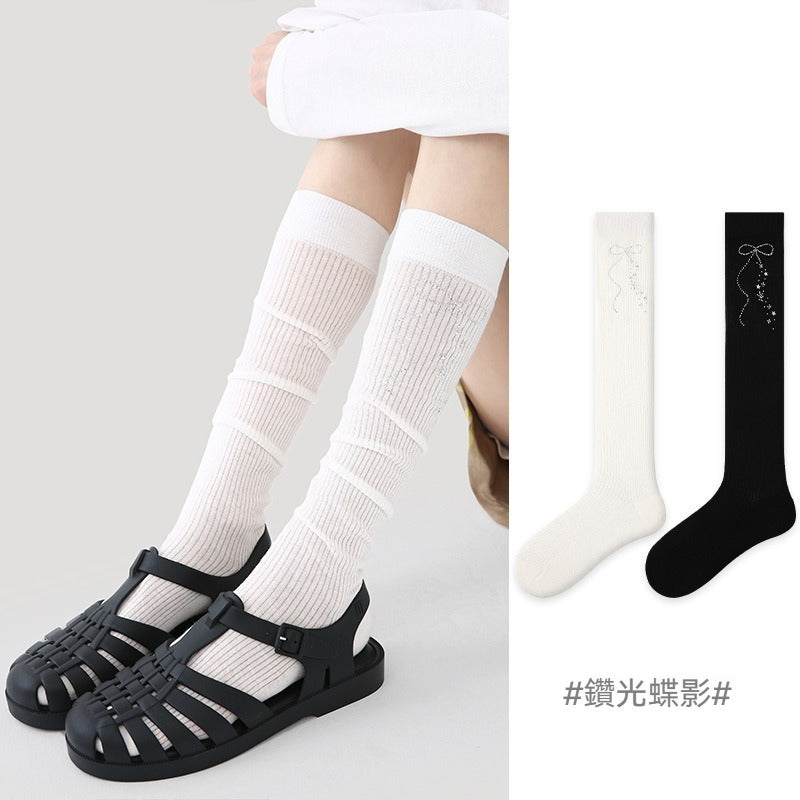 【春夏防蚊系列】2026春夏新款甜美防蚊襪星星顯瘦長筒襪小腿襪