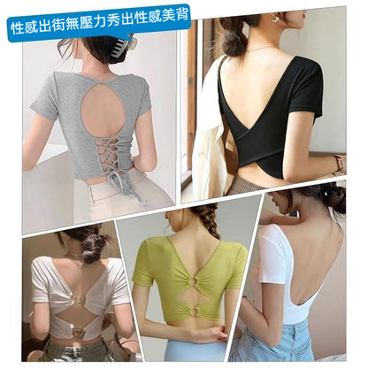 【怕熱！穿洞洞杯~】一衣三穿，美背超有型！新款深V粉底液菊花洞洞杯網孔細肩帶内衣