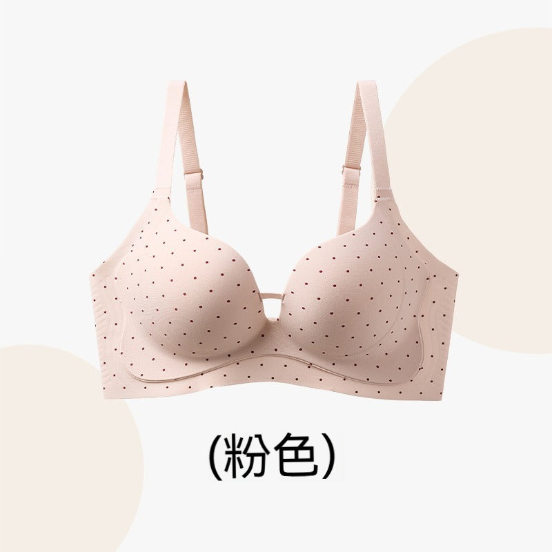 【俏皮波點系列】無痕聚攏小胸顯大收副乳性感波點無鋼圈舒適防下垂上托文胸