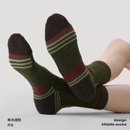 【優質美利奴羊毛】冬天擺脫腳冷煩惱！徒步/登山必備~新款吸濕排汗防滑毛圈中筒襪