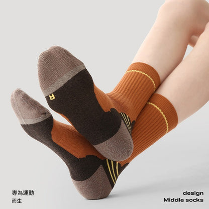 【優質美利奴羊毛】冬天擺脫腳冷煩惱！徒步/登山必備~新款吸濕排汗防滑毛圈中筒襪