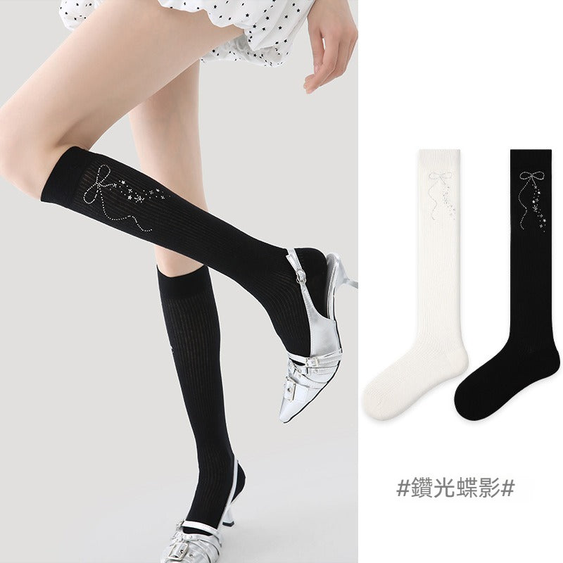 【春夏防蚊系列】2026春夏新款甜美防蚊襪星星顯瘦長筒襪小腿襪