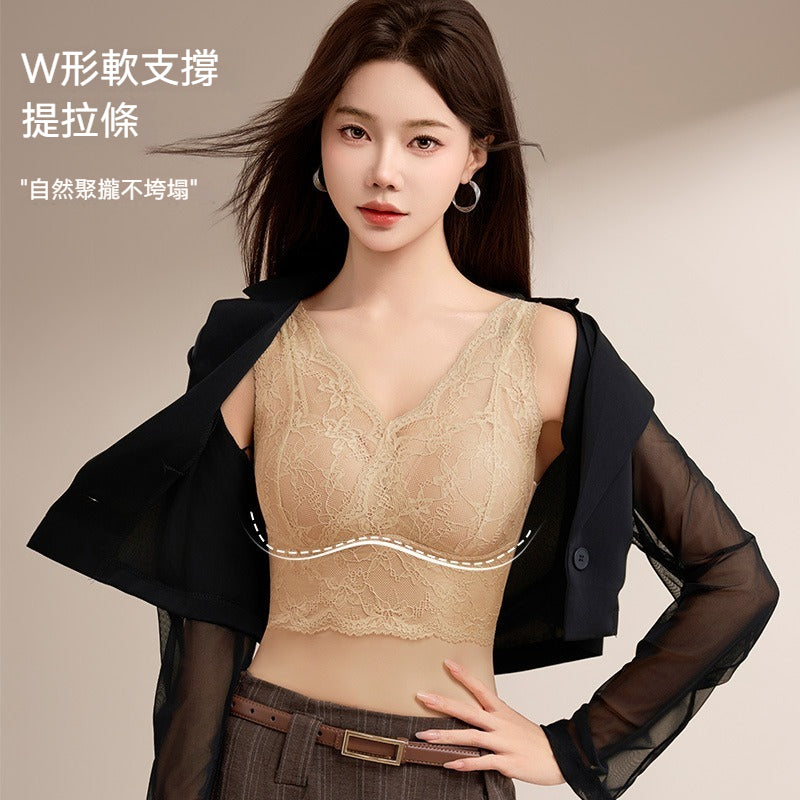 【秋冬磨毛系列】免穿内衣~新款秋冬保暖深V蕾絲内衣背心Bratop