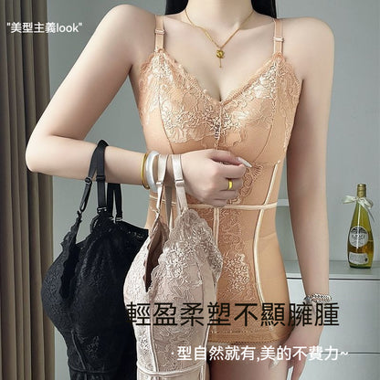 【一體式塑身，法式浪漫】美背高彈無勒感一體式免穿文胸無痕收腹塑身連體衣