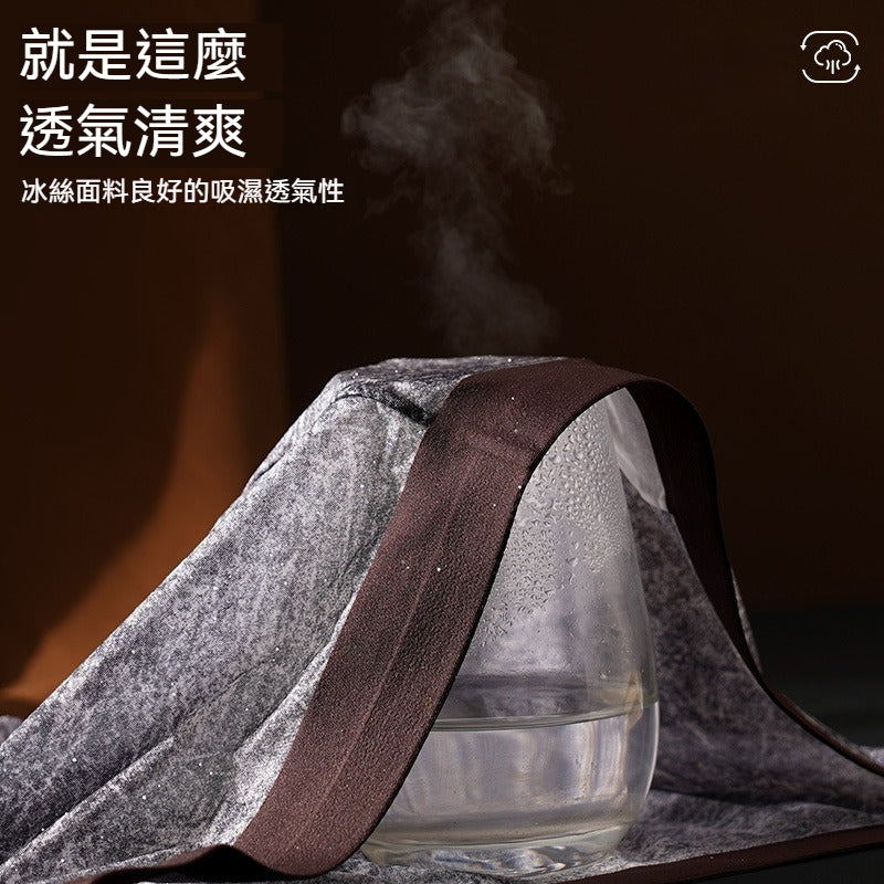【冰感不粘膩】升級冰絲材質超透氣！滿天星紥染印花抑菌冰絲透檔U凸囊袋男士平角内褲
