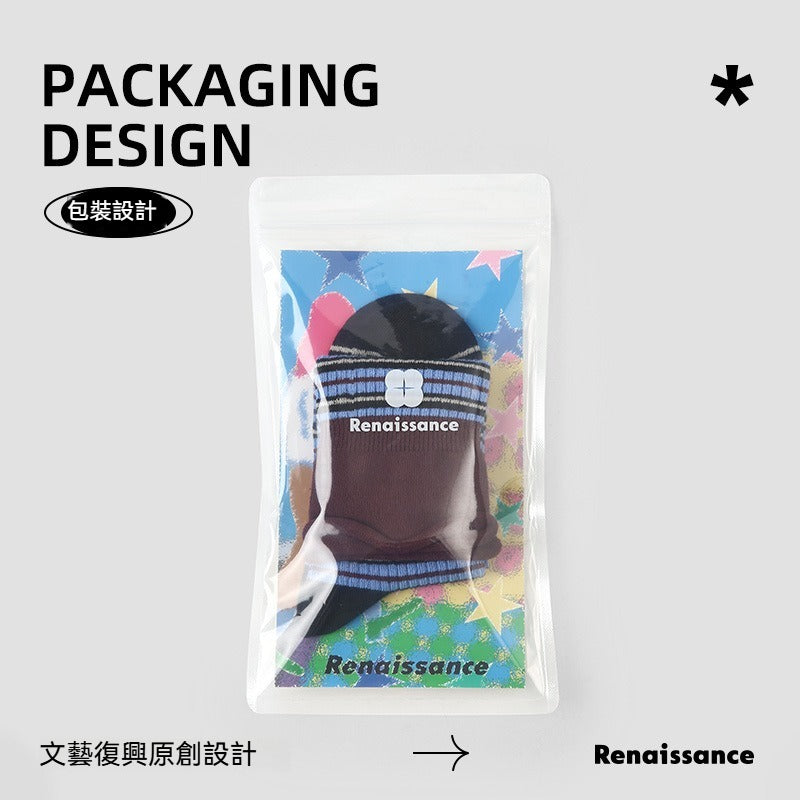 【簡約ins風】2種穿法！秋季新款撞色細條紋簡約無骨堆堆襪