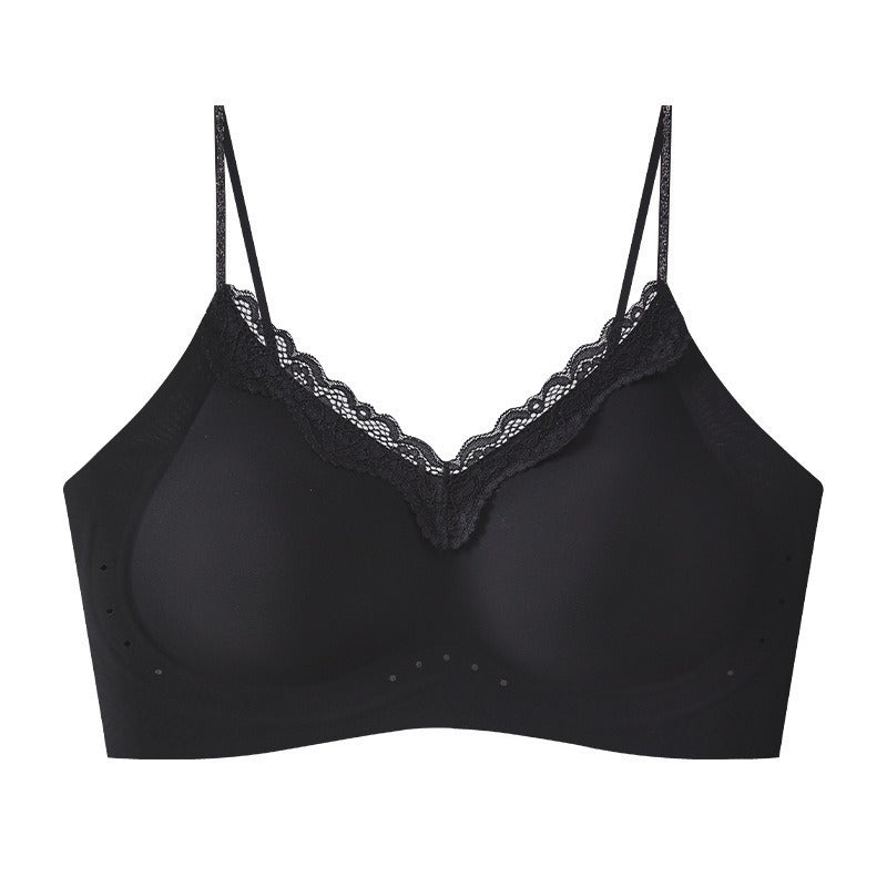【溫柔舒芙蕾系列】無感撐得起！從裏到外都薄~26夏季新款山茶花細閃肩帶蕾絲3D立體果凍型軟支撐透氣孔内衣套裝