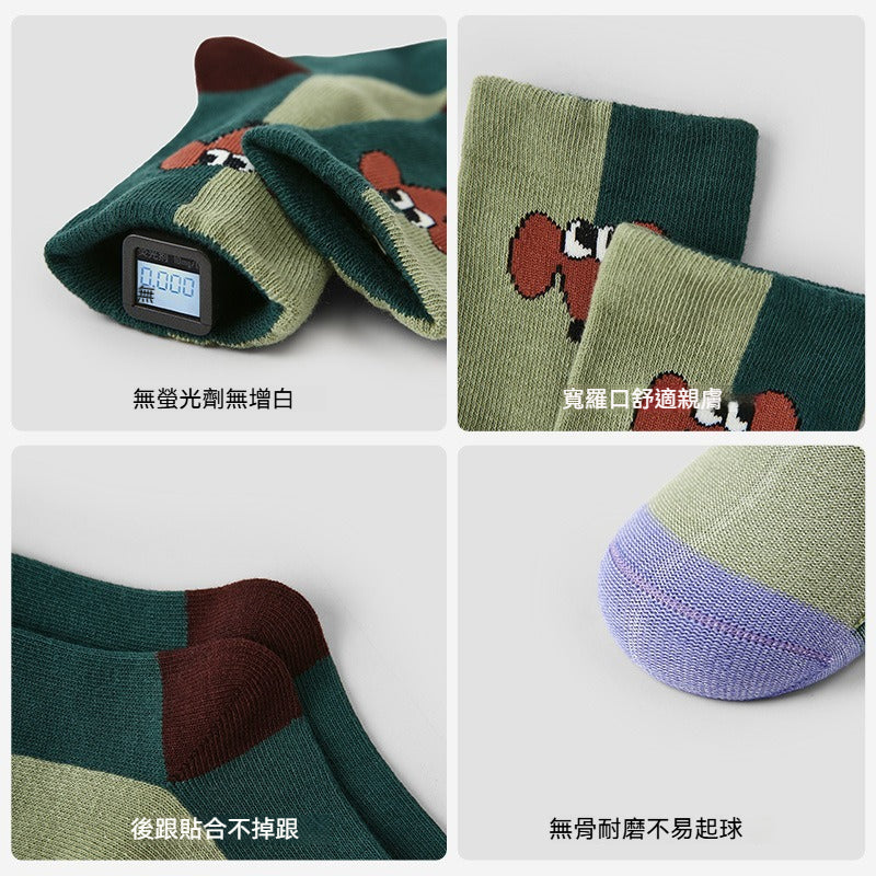 【高彈無骨棉童襪】每一步都踩在雲朵裏~耐磨/不勒脚，新款撞色可愛小狗百搭防臭童襪