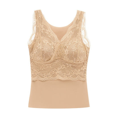 【秋冬磨毛系列】免穿内衣~新款秋冬保暖深V蕾絲内衣背心Bratop