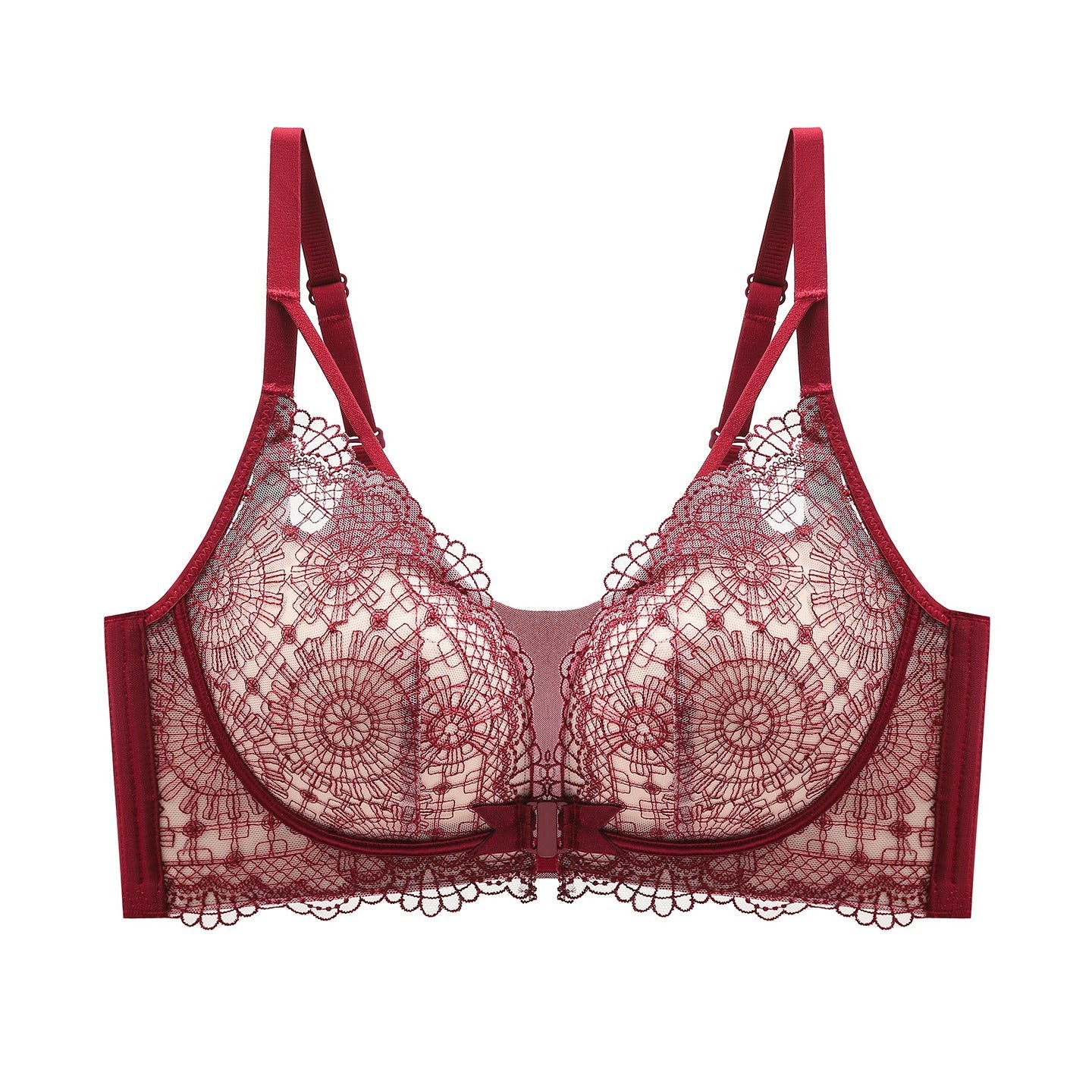 【單件/套裝可選】高顏值超有感！春夏新款蕾絲前扣式聚攏收副乳內衣套裝