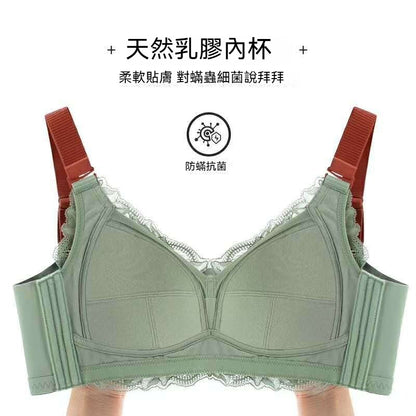 【大胸顯小神器！】包裹無擠壓~0.3cm超薄內杯！新款軟支撐撞色蕾絲全包容大碼內衣