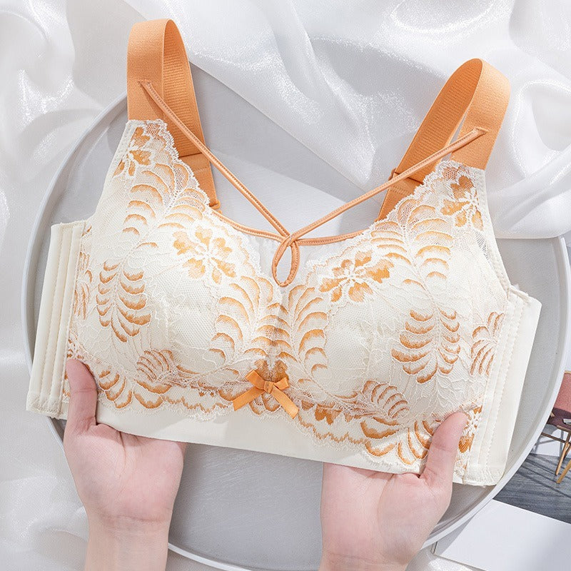 【薄而不凸點！夏季必備！】滿滿仙女感~新款親膚蕾絲聚攏收副乳顯瘦調整型內衣