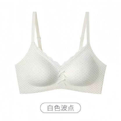 【絕美碎花少女系列】棉感果凍軟支撐固定杯高側比收副乳無鋼圈少女内衣
