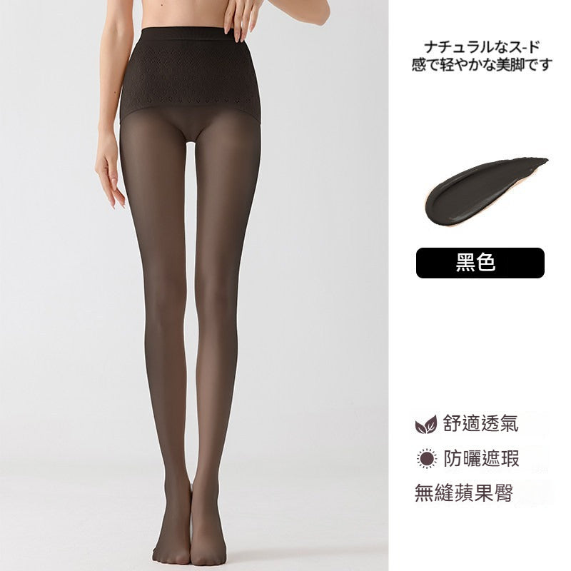 【美膚蘋果臀系列】遮瑕無縫不掉襠！夏季超薄性感耐磨防勾絲女士高級連褲襪