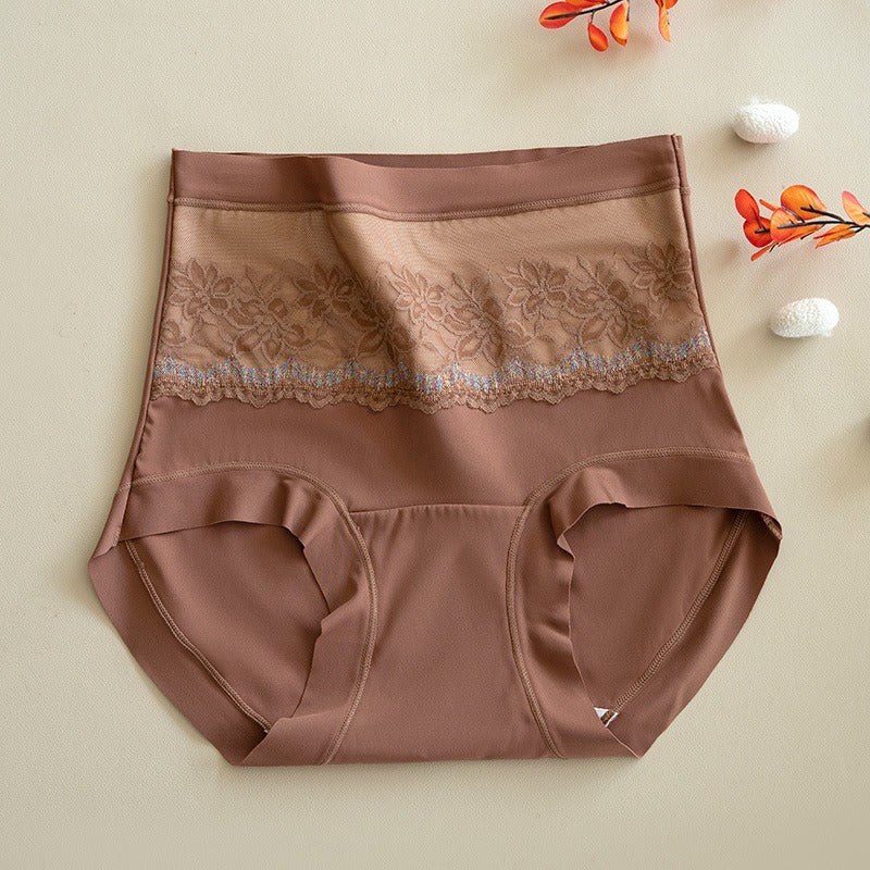 【給你溫暖的秘密】收腹不夾臀！雙層保暖收腹桑蠶絲底襠抗菌高腰内褲