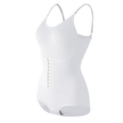 【聚攏托胸，收腹顯瘦】大碼！高彈無勒感一體式排扣設計無痕收腹塑身連體衣，排扣底襠便捷穿脫~