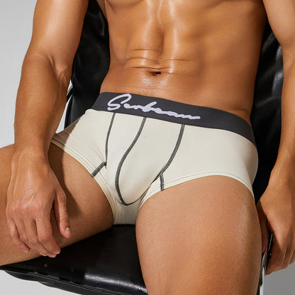 【純棉透氣質感】秋冬新款U凸囊袋撞色低腰緊身平角内褲