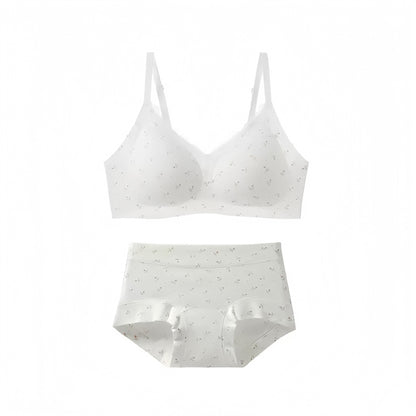 【法式純欲風】感恩回饋~少女感甜美碎花系列！新款蕾絲邊純棉無鋼圈聚攏無痕内衣套裝