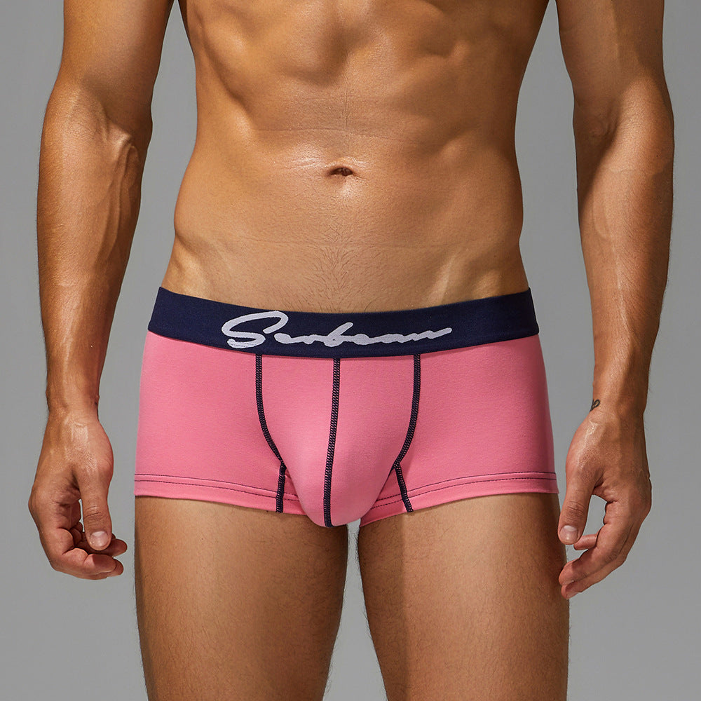 【純棉透氣質感】秋冬新款U凸囊袋撞色低腰緊身平角内褲