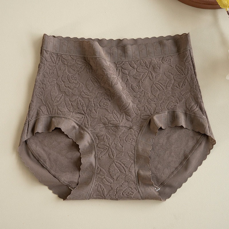 【新年穿幸運紅！】大彈力褲口，純棉提花浮雕高腰顯瘦抗菌女士内褲