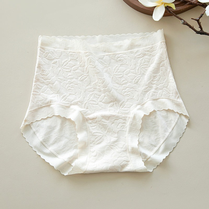 【新年穿幸運紅！】大彈力褲口，純棉提花浮雕高腰顯瘦抗菌女士内褲