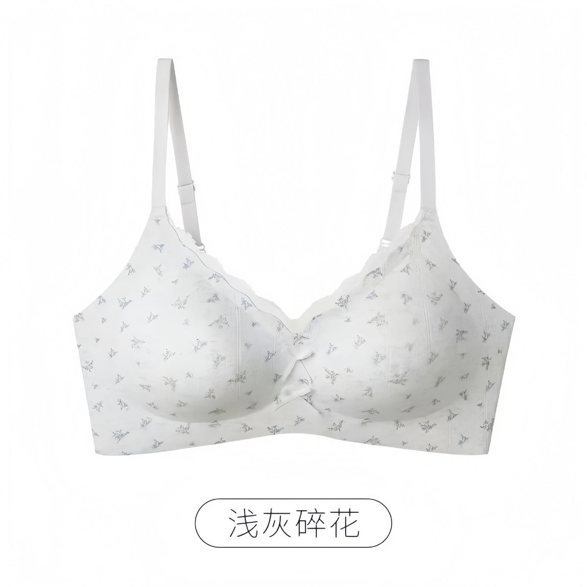 【絕美碎花少女系列】棉感果凍軟支撐固定杯高側比收副乳無鋼圈少女内衣