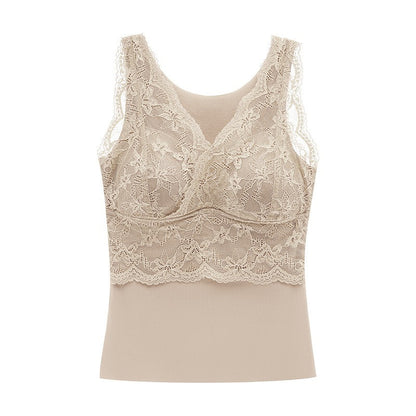 【秋冬磨毛系列】免穿内衣~新款秋冬保暖深V蕾絲内衣背心Bratop