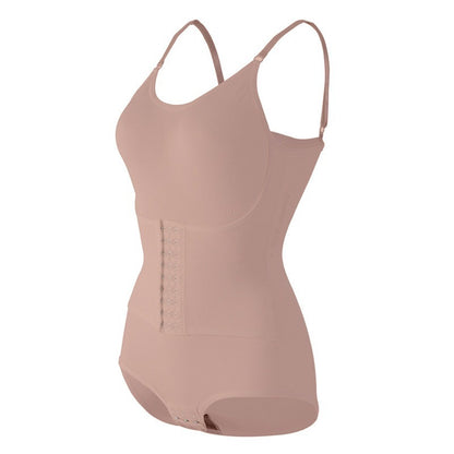 【聚攏托胸，收腹顯瘦】大碼！高彈無勒感一體式排扣設計無痕收腹塑身連體衣，排扣底襠便捷穿脫~