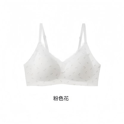 【法式純欲風】感恩回饋~少女感甜美碎花系列！新款蕾絲邊純棉無鋼圈聚攏無痕内衣套裝