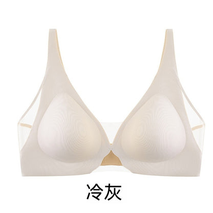 【一眼心動！】4處隱形網紗，讓聚攏也可以很舒適~新款薄透網紗拼接簡約深V無鋼圈內衣
