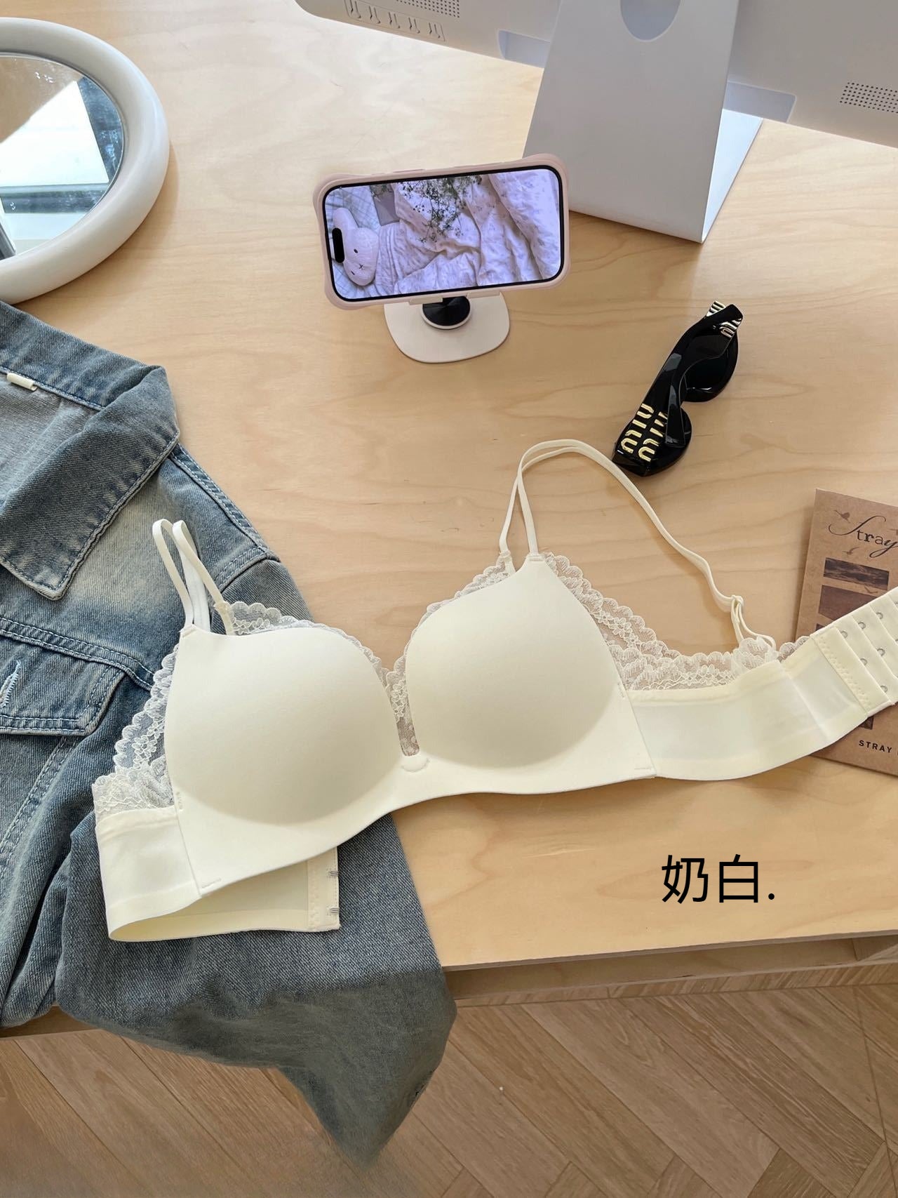 【日系蕾絲】3D立體手掌杯~小胸聚攏顯大！透氣不勒舒適上托背扣無鋼圈内衣