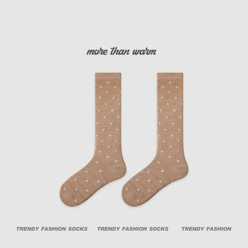 【春夏防蚊系列】2026春夏新款甜美防蚊襪星星顯瘦長筒襪小腿襪
