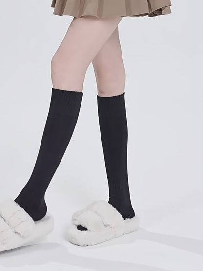 超值組合價【素色保暖系列】秋冬新款素色羊毛保暖加厚顯瘦小腿襪