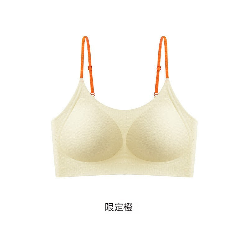 超值組合價【山茶花香氛系列】桑蠶絲莫代爾裏料~夏季新款透氣W型軟支撐固定杯無背扣無鋼圈内衣