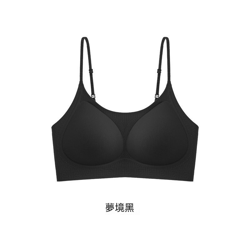 超值組合價【山茶花香氛系列】桑蠶絲莫代爾裏料~夏季新款透氣W型軟支撐固定杯無背扣無鋼圈内衣
