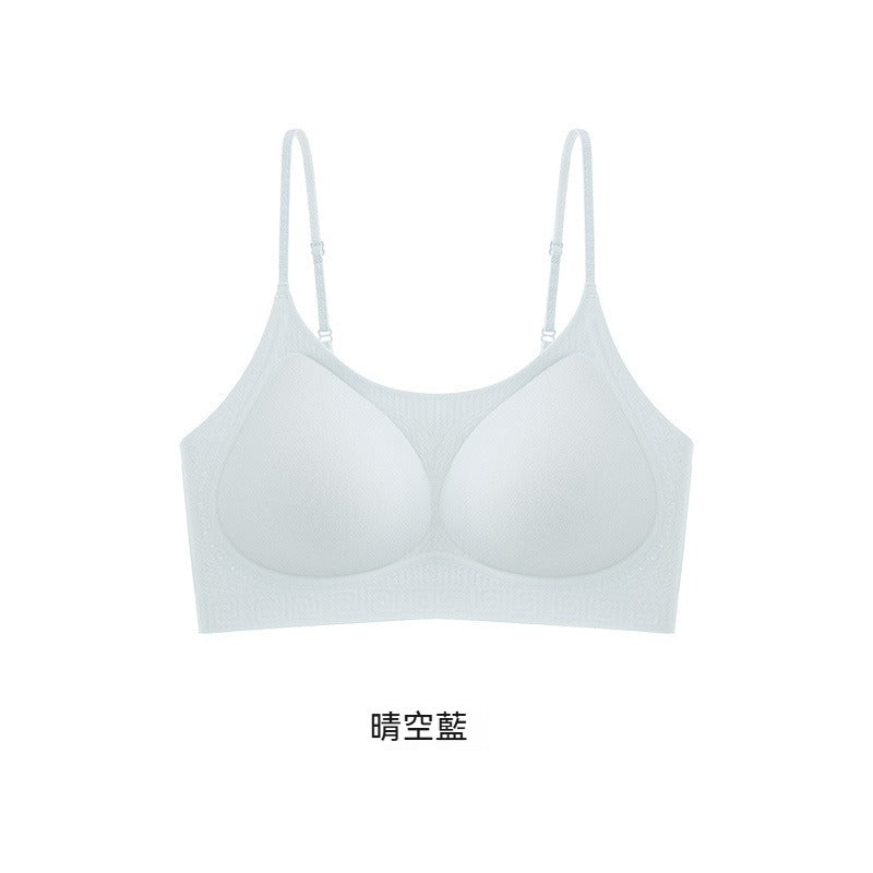 超值組合價【山茶花香氛系列】桑蠶絲莫代爾裏料~夏季新款透氣W型軟支撐固定杯無背扣無鋼圈内衣