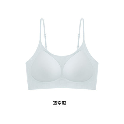 超值組合價【山茶花香氛系列】桑蠶絲莫代爾裏料~夏季新款透氣W型軟支撐固定杯無背扣無鋼圈内衣