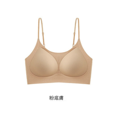 超值組合價【山茶花香氛系列】桑蠶絲莫代爾裏料~夏季新款透氣W型軟支撐固定杯無背扣無鋼圈内衣